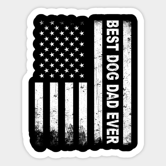 Best Dog Dad Ever American Flag Sticker by heryes store